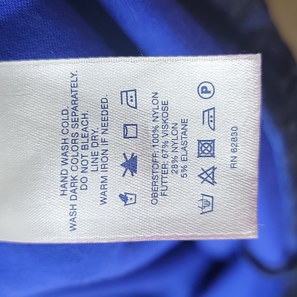 Lands End Sleeveless Sheath Dress Size 8 T blue with Black Floral Lace Body - Picture 7 of 7